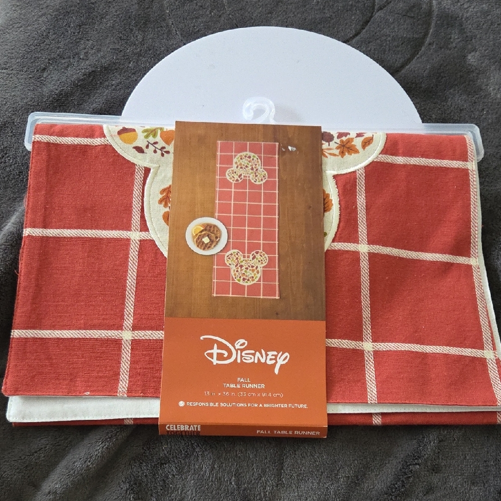Disney Red and Cream Checkered Table Runner